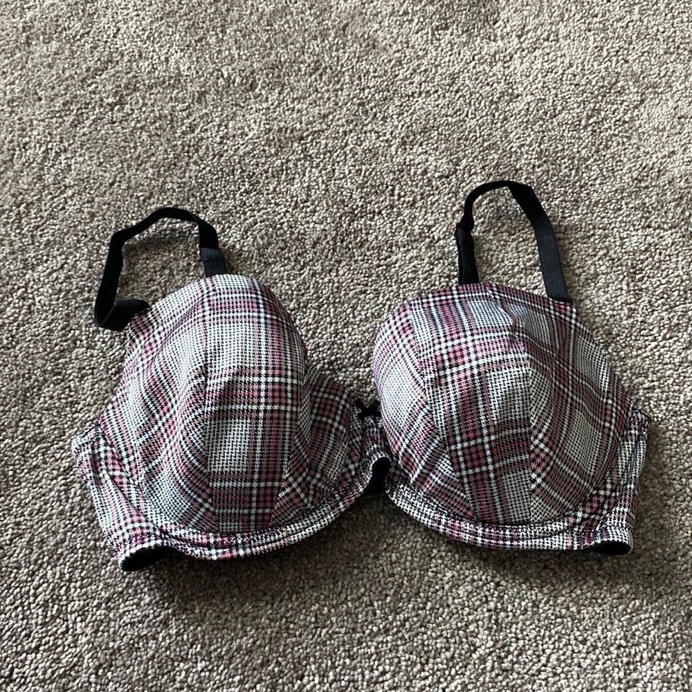 Victoria’s Secret Plaid Demi Bra Lined Underwire Everyday SIZE 32DD